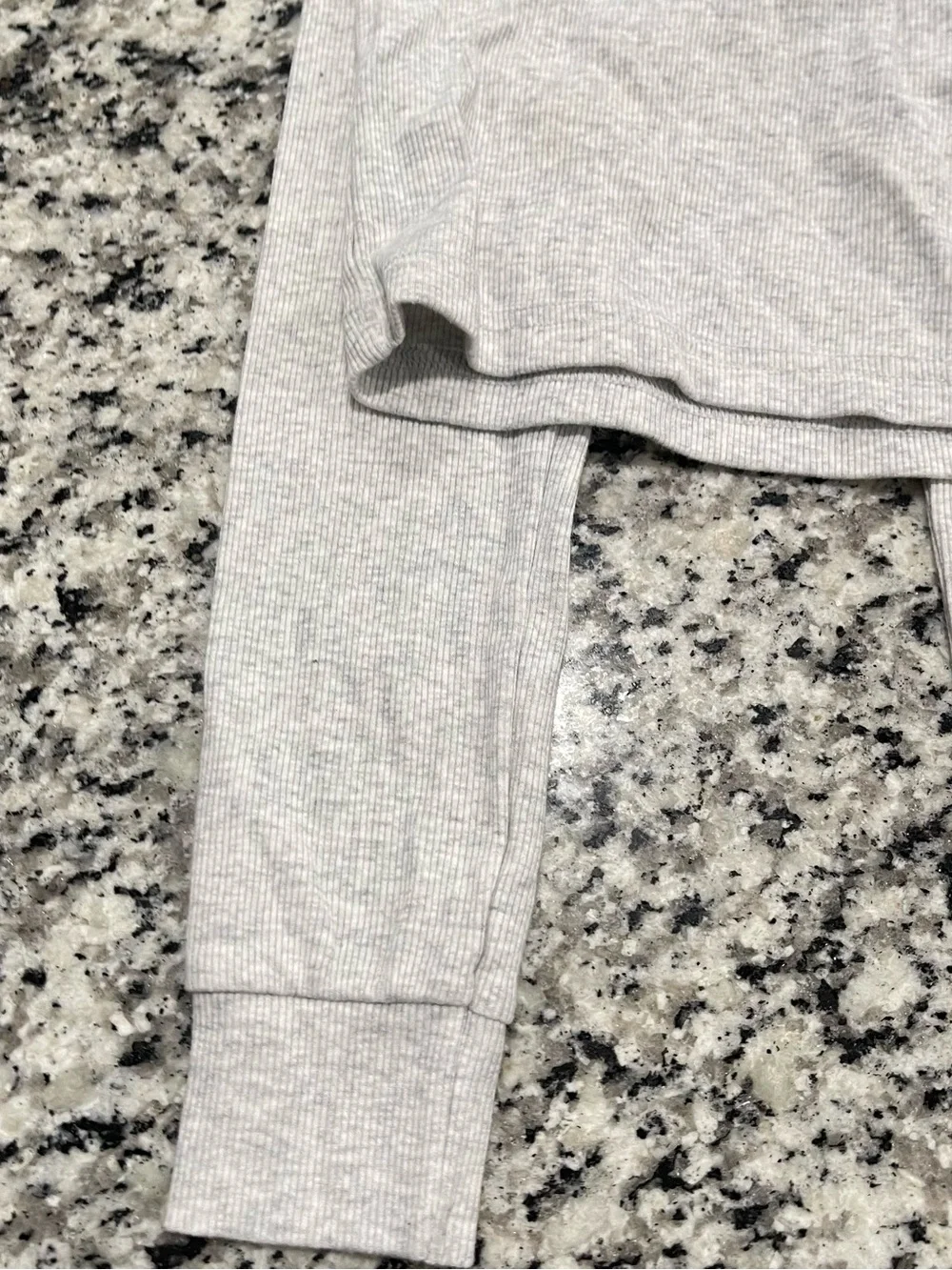 Old Navy Toddlers' Light Gray Ribbed Pajama Set - Short Sleeve Top & Pants
